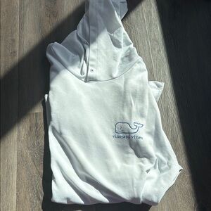 Vineyard Vines White Pullover with Blue Whale Logo